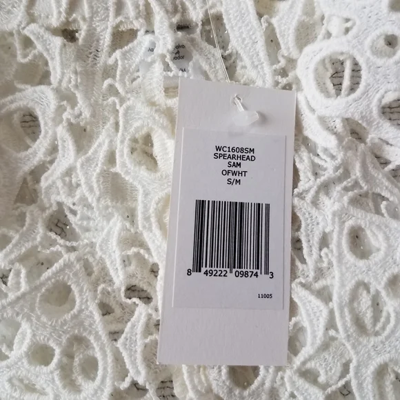 Eberjey Spearhead Sam Shorts Cover-up Crochet White S/M - Picture 11 of 13